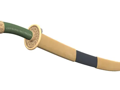 Mongol Warrior Sword Low-poly 3D model