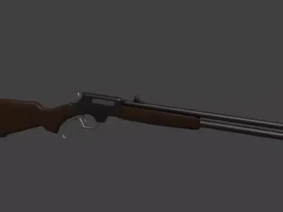 Lever Action Rifle with Internal Magazine Tube Free 3D model