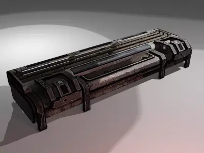 Borderlands Style Steam Compressor Tubes Low-poly 3D model