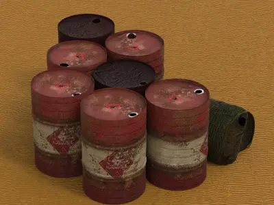 Rusty oil barrel 3D model buy