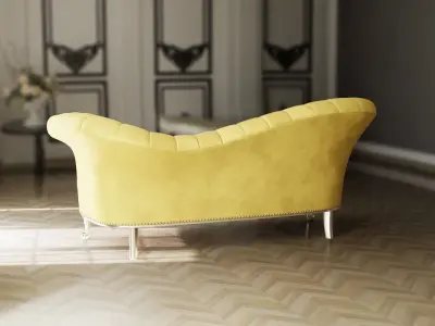 Furniture Sofa Chaise Lounge Low-poly 3D model
