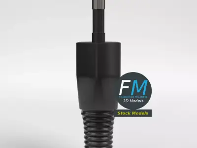 2-Pin AC Type C European Power Plug 3D model
