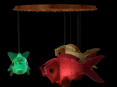 Chinese fish  lantern  3D model get