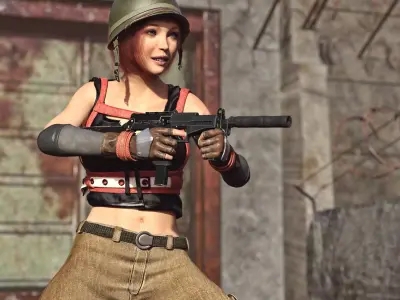 Veresk SMG Submachine Gun for G8F 3D model