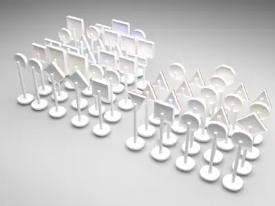 Toy Road Signs Set 3D model