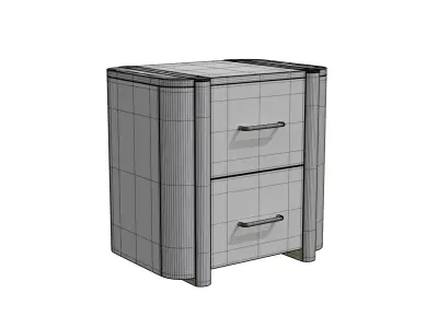 Solid Wood Havana Canefront Nightstand Low-poly 3D model