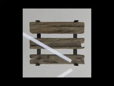 Glass Black Metal Table With Wooden Bark 3D model