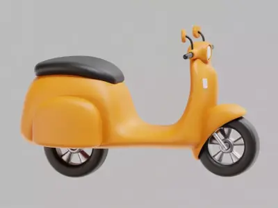  Cartoon Scooter Low-poly 3D model