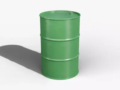 Steel Barrel - Green - Clean 3D model