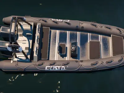 Inflatable Boat Low-poly 3D model