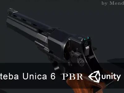 Unica 6 revolver Low-poly 3D model