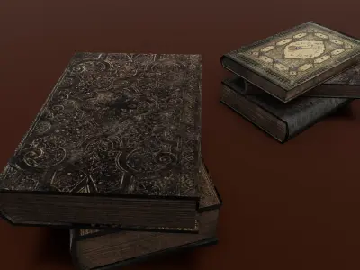 Books 3D Model  Low-poly 3D model