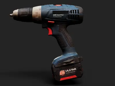 drill garage equipment tool PBR photogrammetry Low-poly 3D model