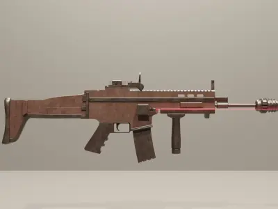 Military assault rifle 3D model