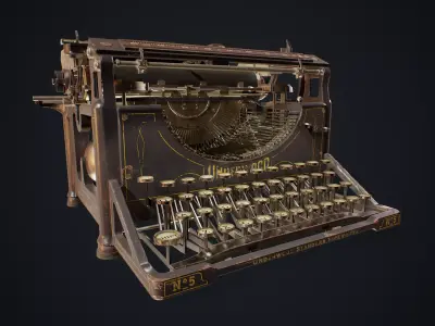 Underwood Typewriter Low-poly 3D model purchase