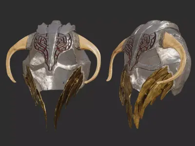 Warrior Helmet Low-poly 3D model