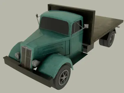 White Truck Low-poly 3D model