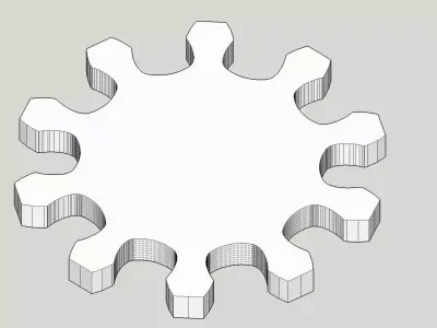 Gear wheel 10 teeth 10cm diameter modul 1cm 3D model
