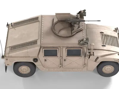 Hummer H1 HMMWV Low-poly 3D model