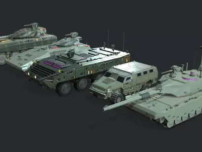 Tanks For RTS Game Pack 2 Low-poly 3D model