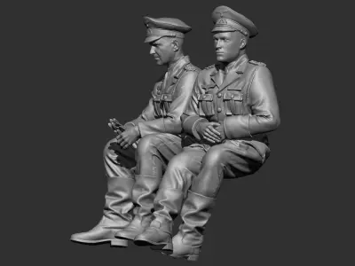 German Officer ww2 3D print model