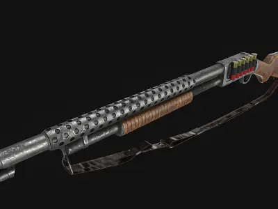 Japanese Shotgun Low-poly 3D model