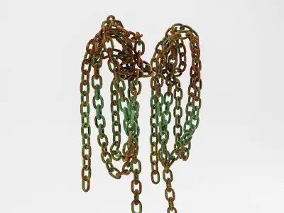 Rusty Hanging Chains  3D model