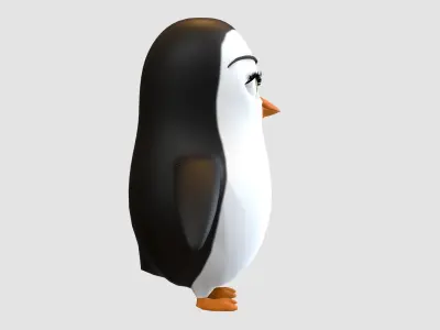 cartoon girl penguin  3D model