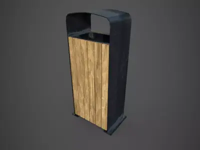 Park trash can - PBR - lowpoly Low-poly 3D model