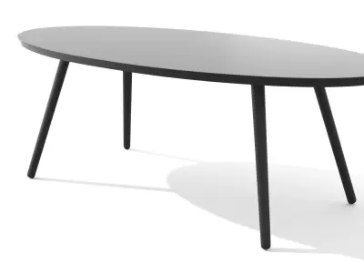 Halden Dark Charcoal Oval Coffee Table Low-poly 3D model