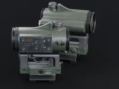 Scope 2X Game ready Low-poly 3D model