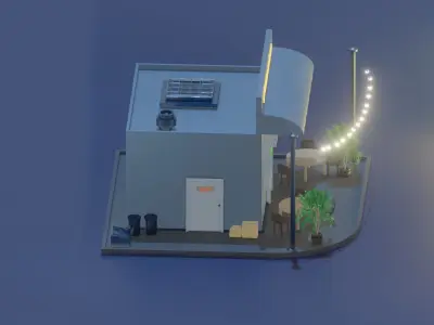 small restaurant Free 3D model