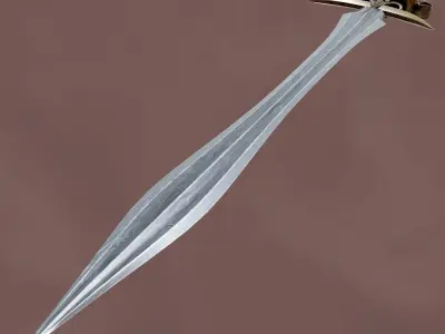 Medieval Sword Low-poly 3D model 21