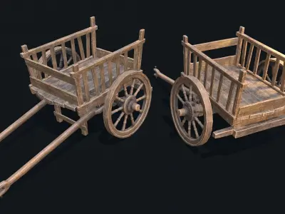 Medieval Cart collection 3D Model Pack