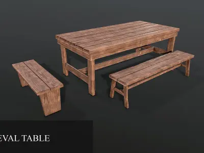 Medieval props pack 3d Low-poly 3D model