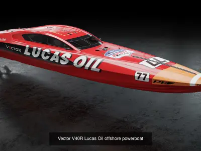 Vector V40R  offshore powerboat with 3 racing liveries 3D Model Pack purchase