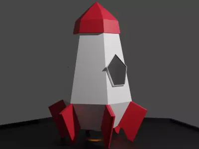 Low-poly Rocket ship Low-poly 3D model