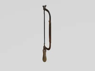 Rusty Tools Hacksaw 3D scan PBR 4K textures Low-poly 3D model