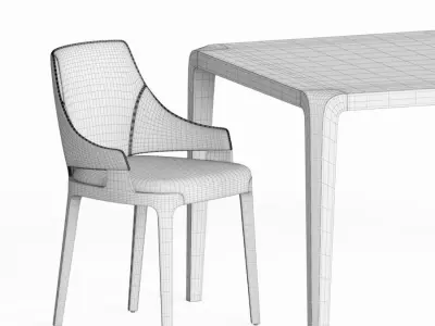 Dining Set colorful chair 3D model