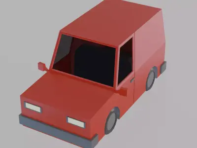 Van Car Free low-poly 3D model purchase