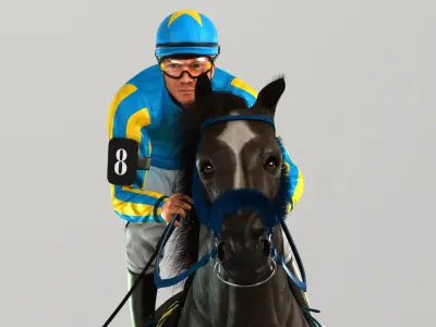  Racehorse and Jockey HQ 007 Editorial License 