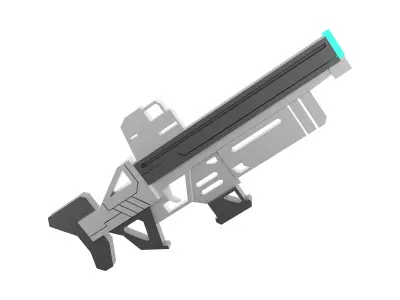 3d cartoon future arm laser and plasma gun icon 3D model