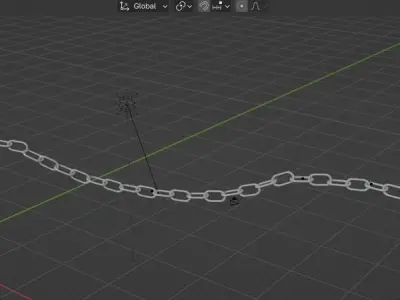 Chain Generator with Geometry Nodes in Blender  Low-poly 3D model