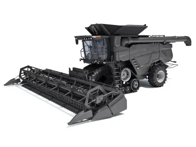 Black Combine Harvester V4 3D model