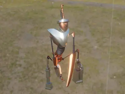 steam punk robot Low-poly 3D model