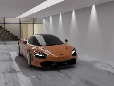 Mclaren  in a luxury garage Free 3D model
