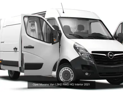 Opel Movano Panel Van HQ Interior 2021 3D Model Collection