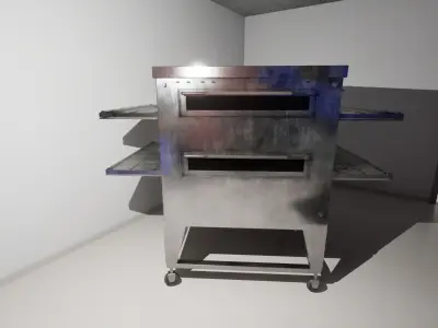 Pizza Convoyer Oven Low-poly 3D model