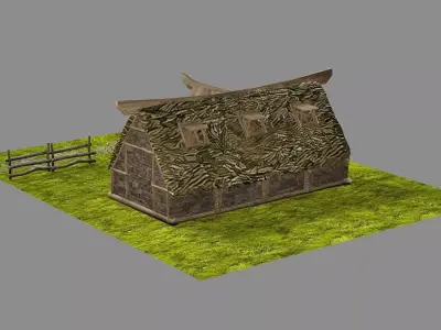 Medieval Viking House 09 Game Ready Low-poly 3D Model Low-poly 3D model