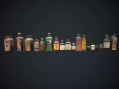 Old Jars Low-poly 3D model